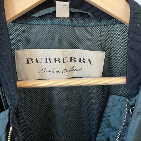 NWOT Burberry Green Mayther Technical Nylon Bomber Jacket Size 4 - Picture 8 of 13